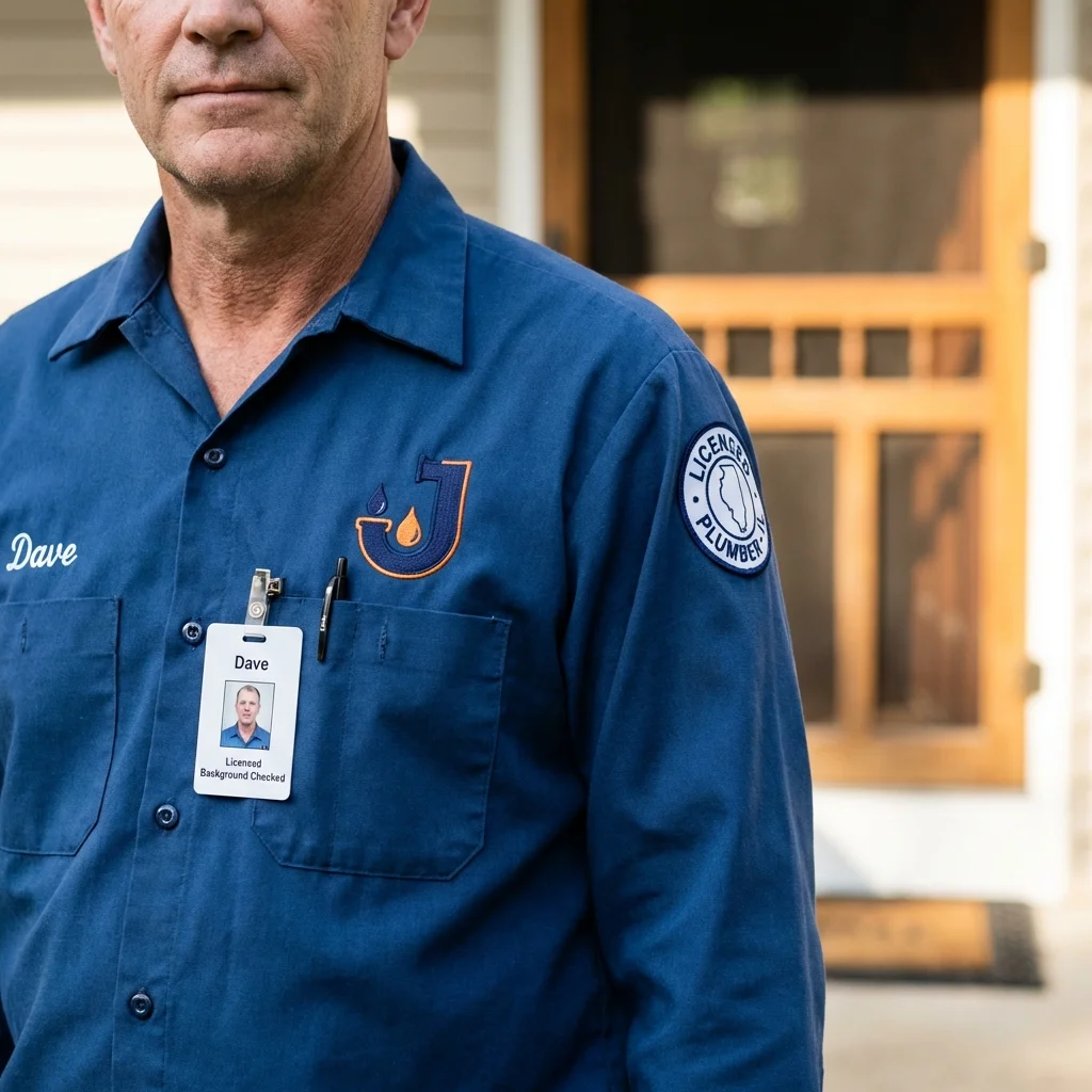 Licensed plumber showing ID badge in Bonners Ferry, ID